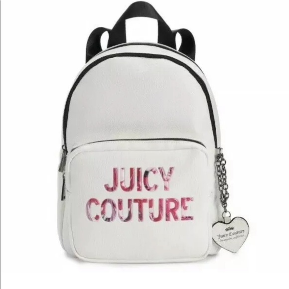 New Juicy Couture Nighter White Charm Backpack - Picture 1 of 4